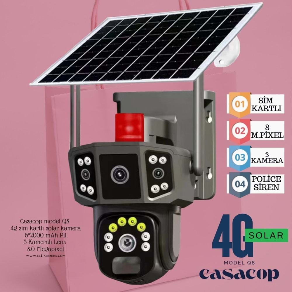 Q8 GÜNEŞ ENERJİLİ 3 KAMERA