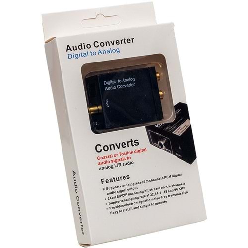 OPTİK TO RCA ÇEVİRİCİ ADAPTÖRLÜ (DIGITAL TO ANALOG ÇEVİRİCİ)