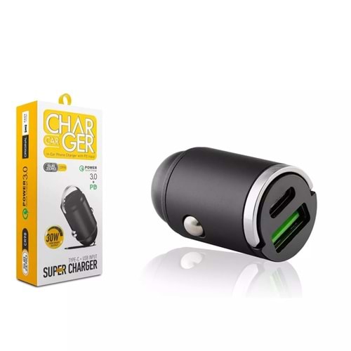SBZ-CR98 30W PD+USB METAL OTO ADAPTÖR