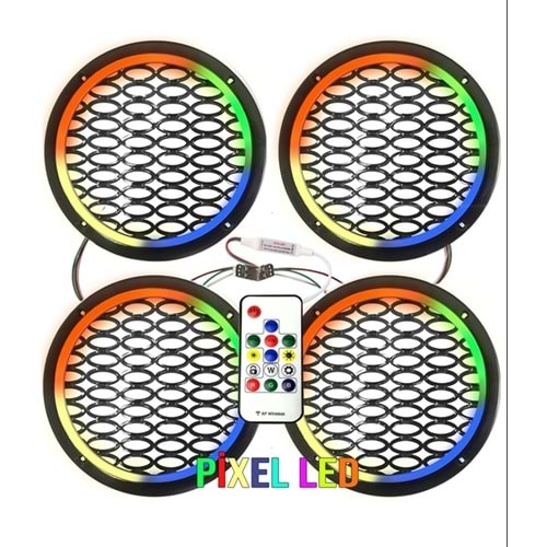 Pixel Ledli 20cm Hoparlör Kapak Animasyonlu 4 Adet