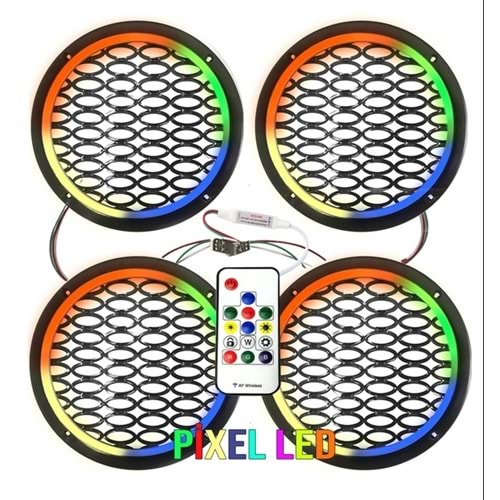 Pixel Ledli 16cm Hoparlör Kapak Animasyonlu 4 Adet