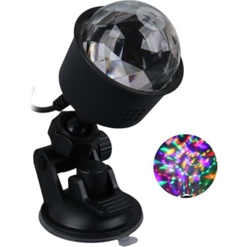 KX-6889USB Projeksiyon Disko Topu RGB Atmosferli Vantuzlu