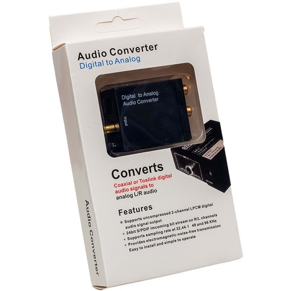 OPTİK TO RCA ÇEVİRİCİ ADAPTÖRLÜ (DIGITAL TO ANALOG ÇEVİRİCİ)