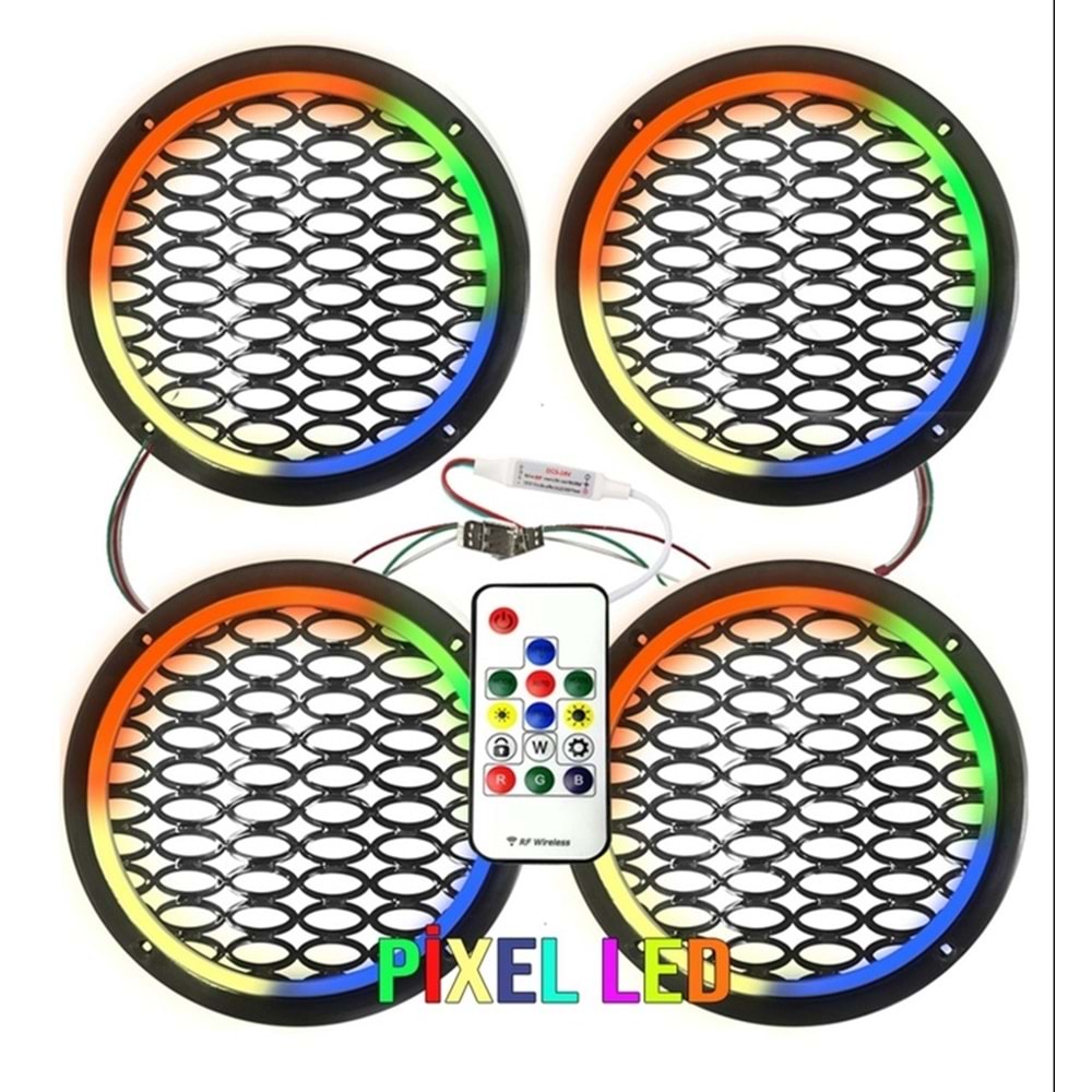 Pixel Ledli 16cm Hoparlör Kapak Animasyonlu 4 Adet